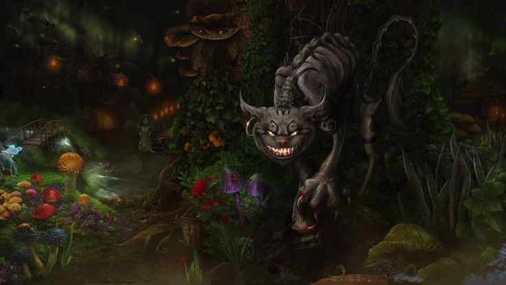 Evil Cheshire Cat Alice Wallpaper Things Mcgee The