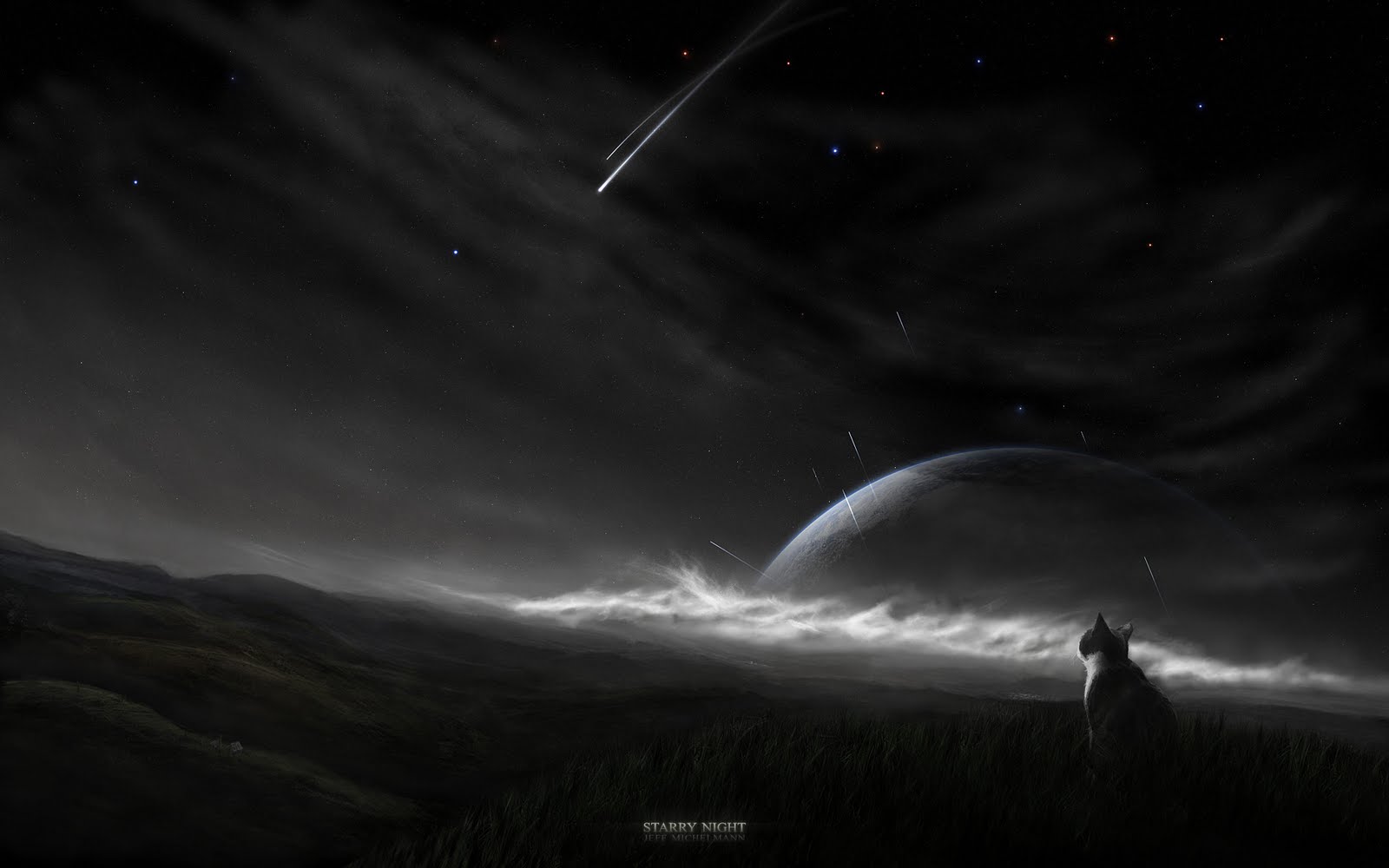 Starry Night HD Widescreen Wallpaper
