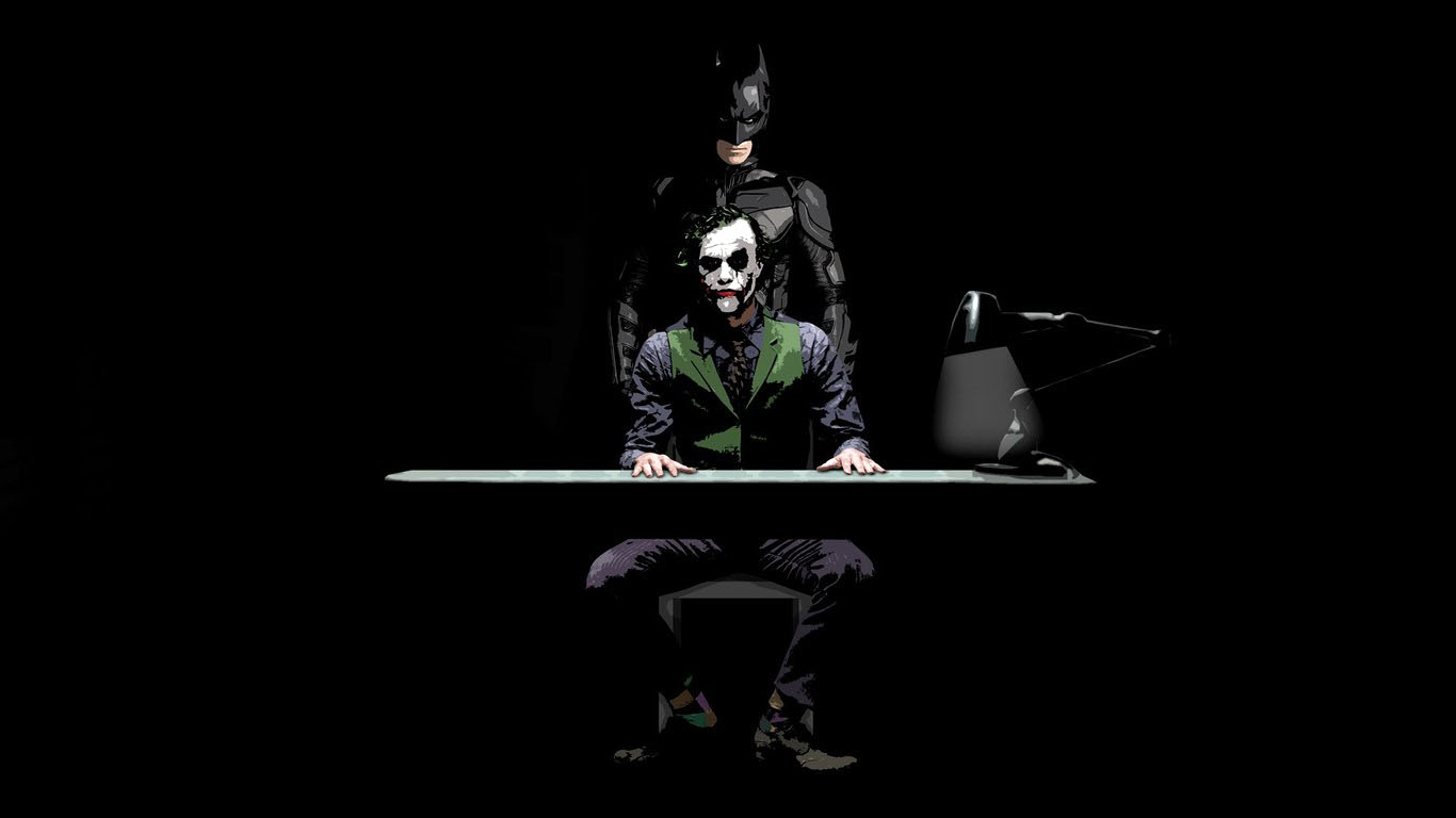 Free download The Joker amp Batman ArtworkThe Dark Knight 1366x768 ...