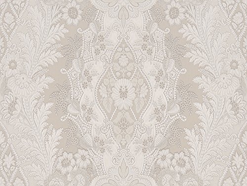 House M3934 Cristoforo Ornamental Crewel Stripe Wallpaper Cream