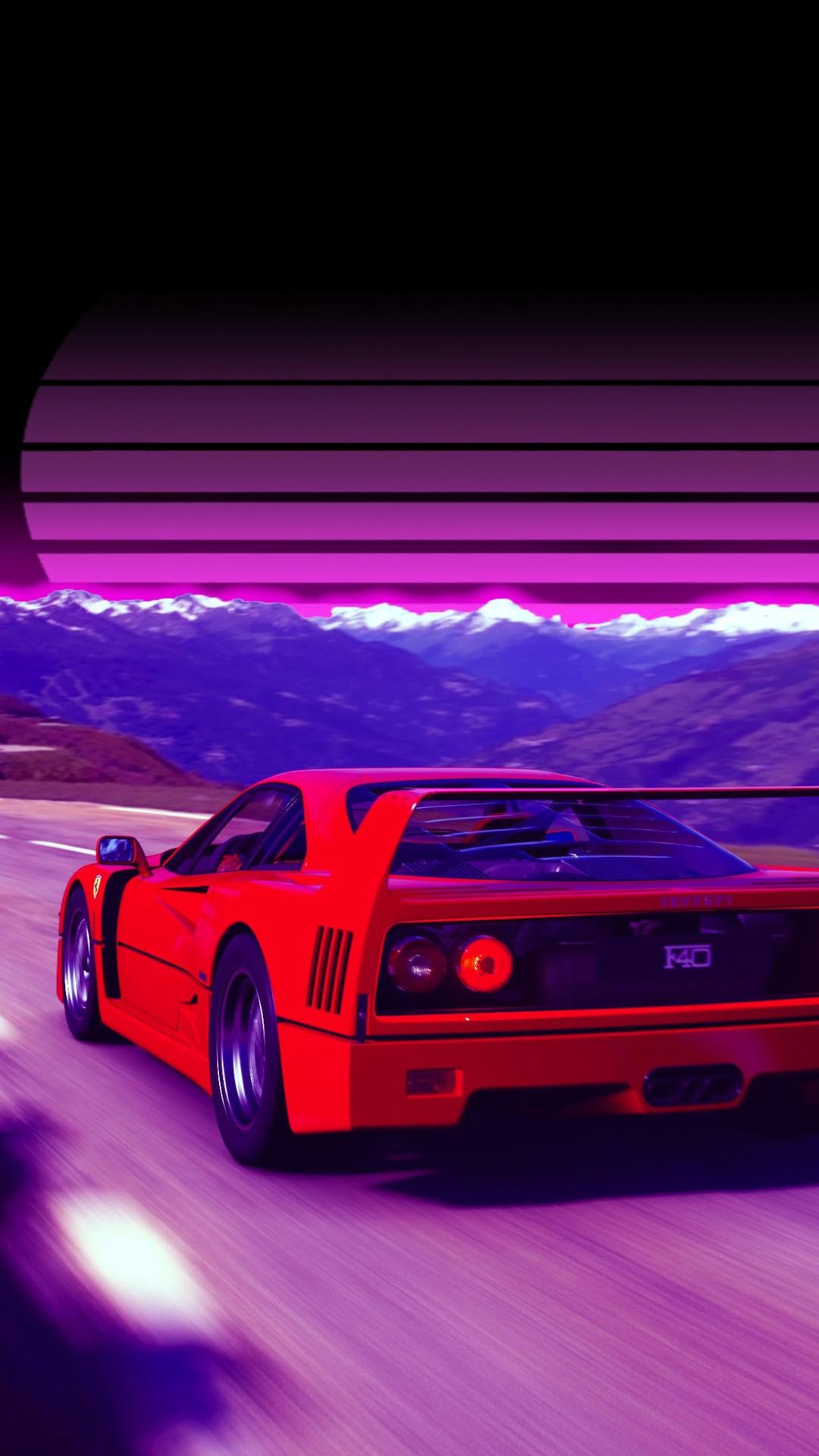 Ferrari F40 Sports Car Outrun Digital Art HD 4k Wallpaper