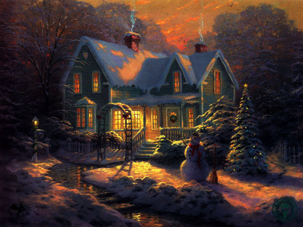 Christmas wallpaper Free Wallpaper Downloads 3D Christmas Cottage
