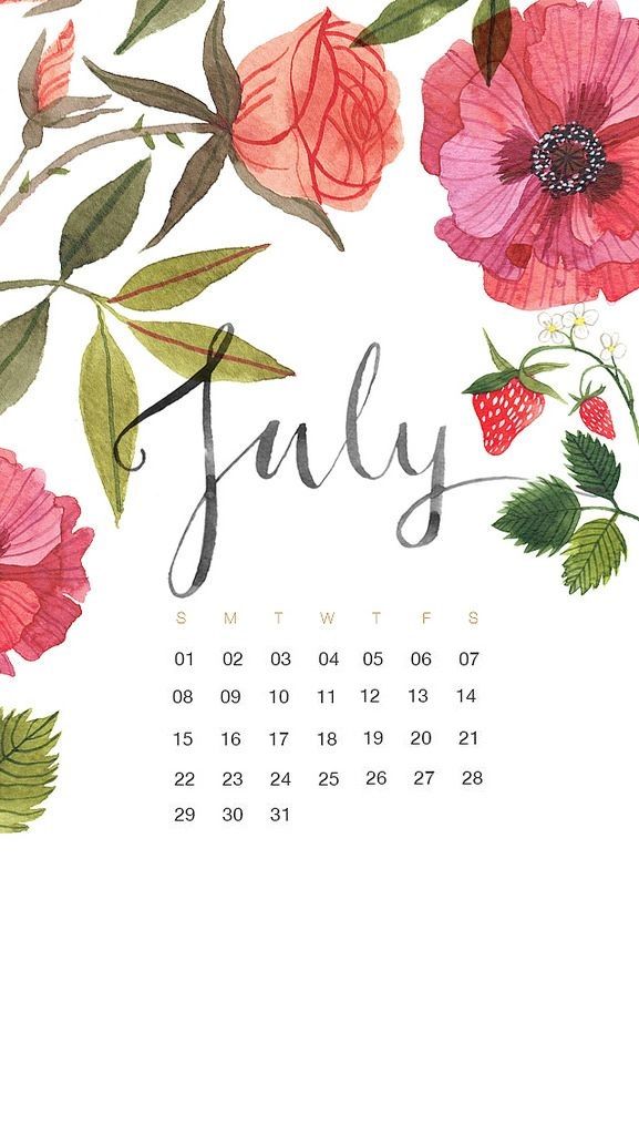 July 2018 iPhone Floral Calendar Wallpaper The Wallpapers en 577x1024