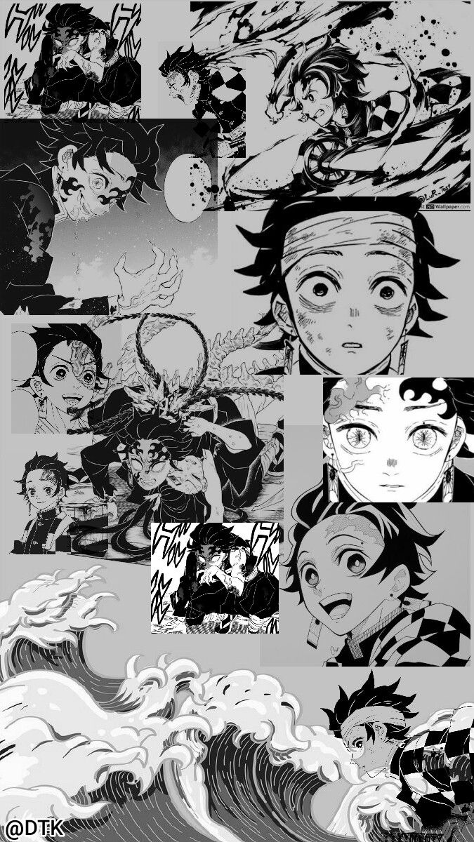 Tanjiro Wallpaper Black and White Animes wallpapers Ilustrao