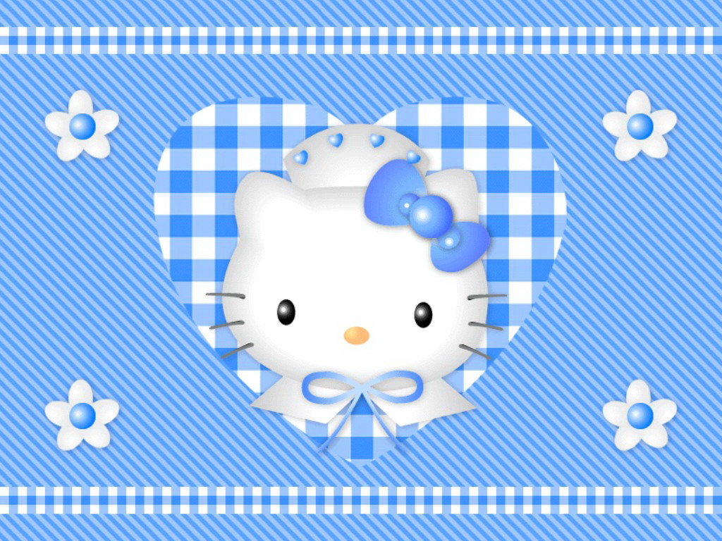 Hello Kitty Blue Desktop Wallpaper HD