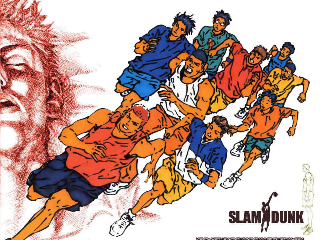 Team Shohoku Jogging Slam Dunk Wallpaper