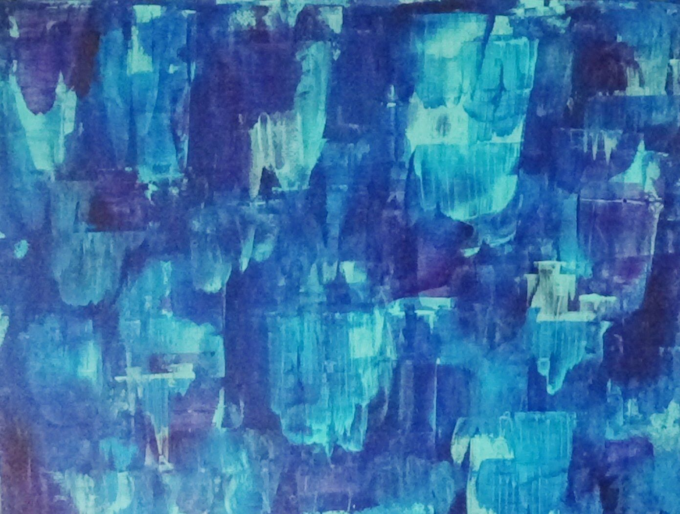 Acrylic Abstract Background Painting Blue Streaks