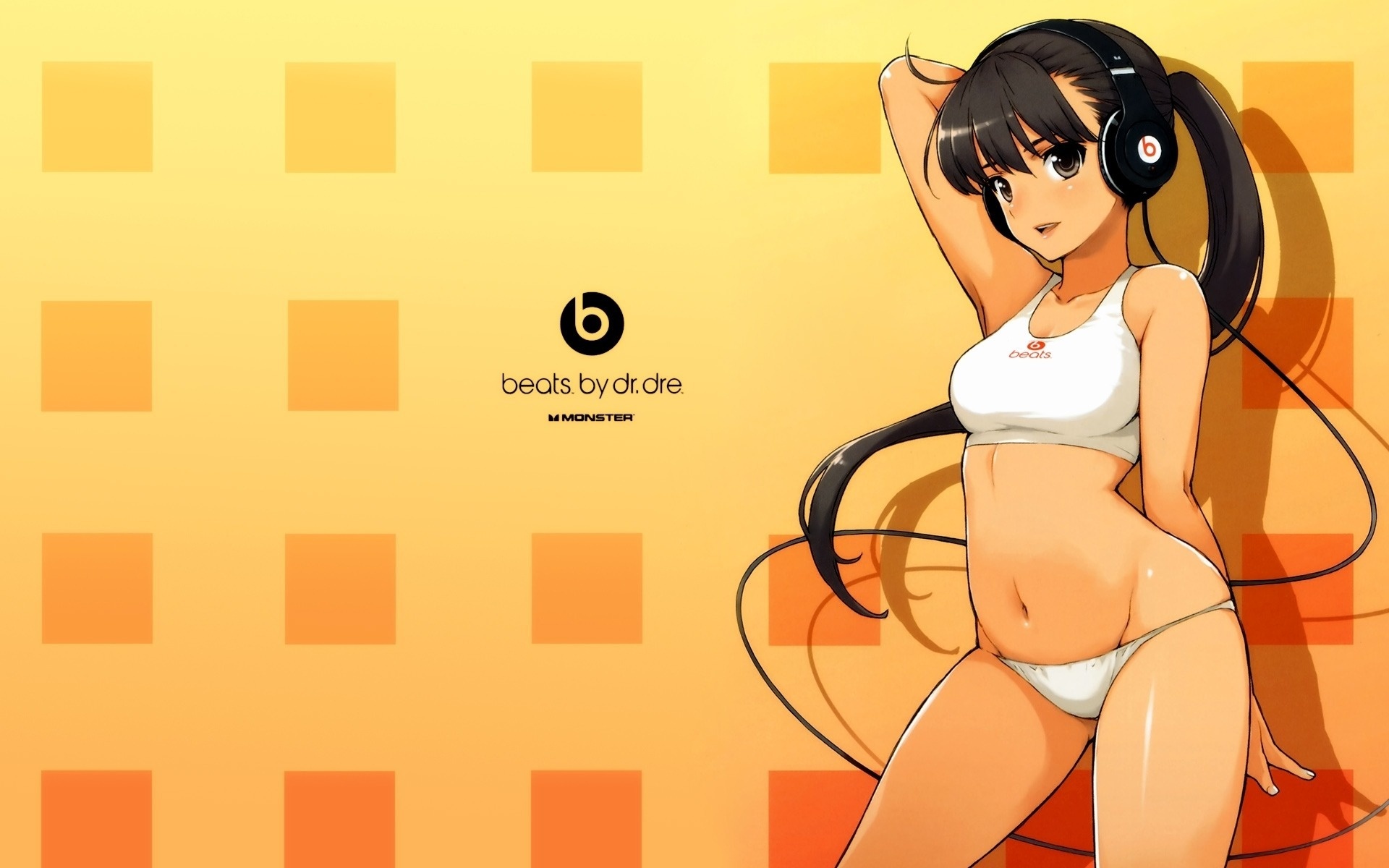 Anime Wallpaper Swimsuit Girl Bikini Headphones Morisawa Haruyuki