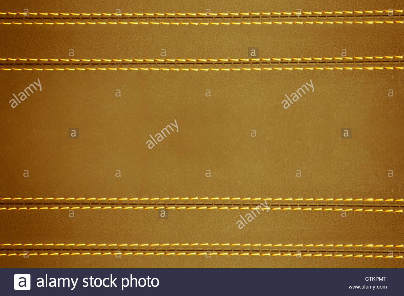 Brown Horizontal Stitched Leather Background Art Wallpaper Stock