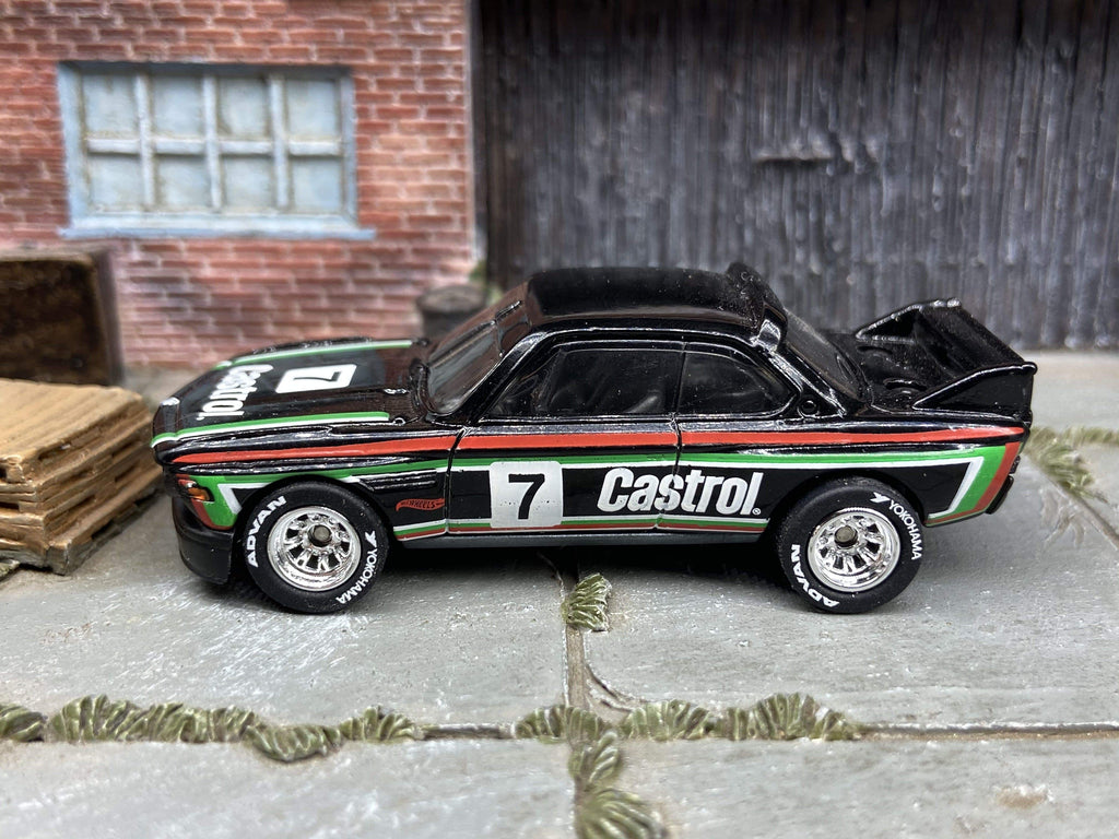 Custom Hot Wheels Bmw Csl Race Car In Silver And Black With