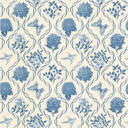 Blue Garden Theme Trellis Wallpaper Stuff To Fill My Future House
