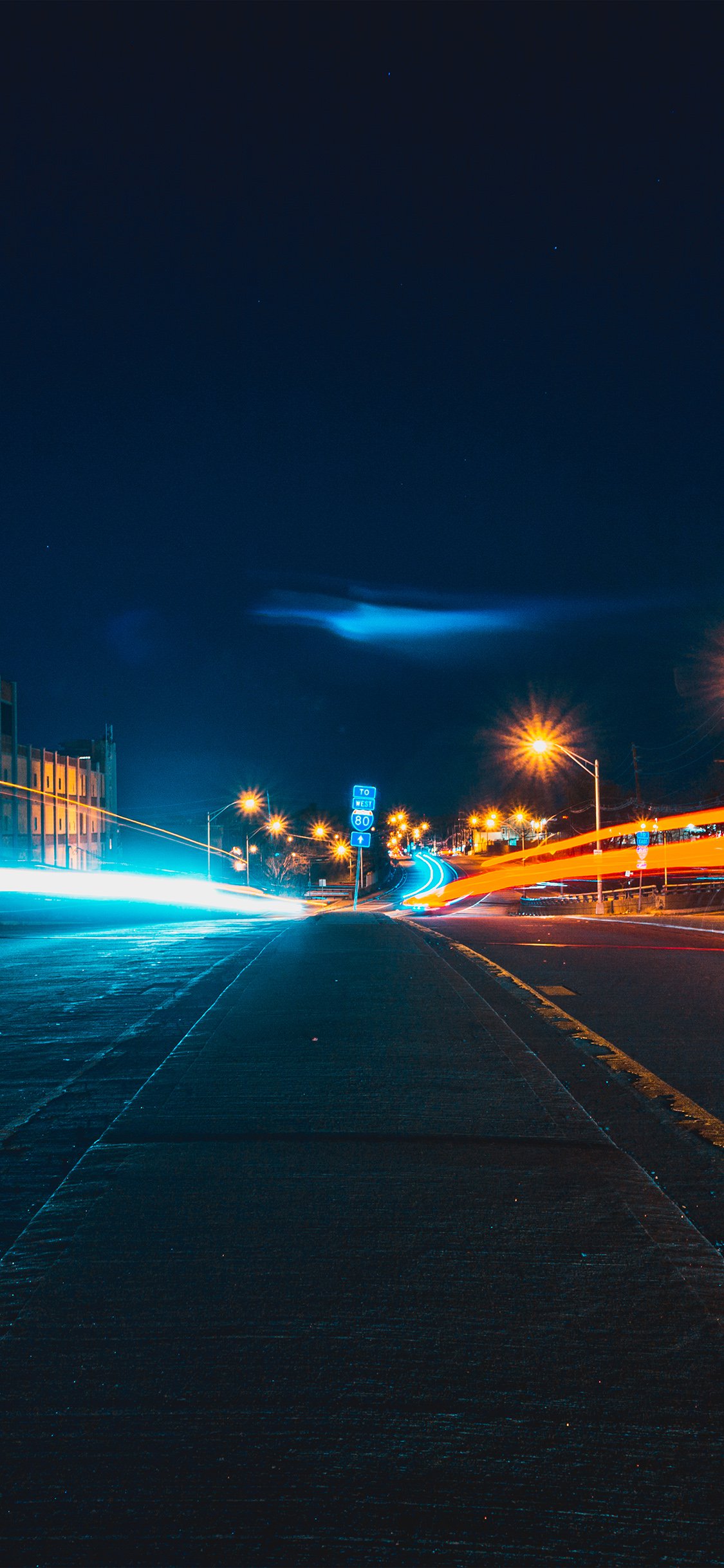 Street Light Night City iPhone Wallpaper