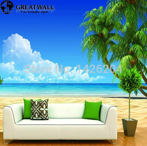  3D palm beach landscape large wallpaper murals natural landscape 506x502