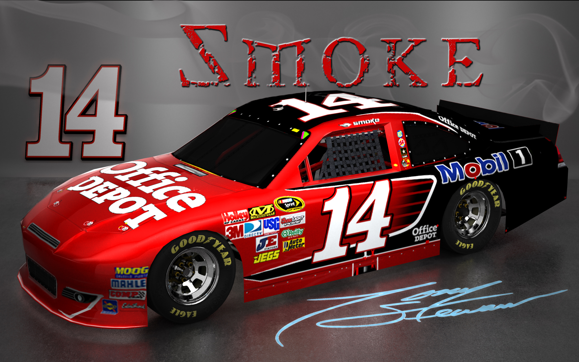 Wallpapers By Wicked Shadows Tony Stewart NASCAR Signature Wallpaper