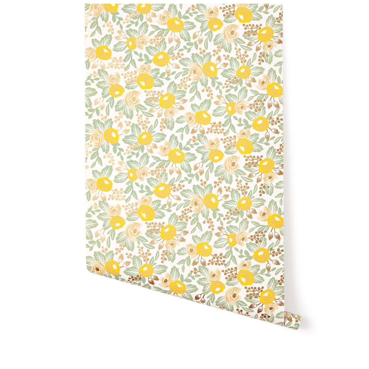 Rosa Yellow Wallpaper Roll Hygge And West Rifle Paper Co