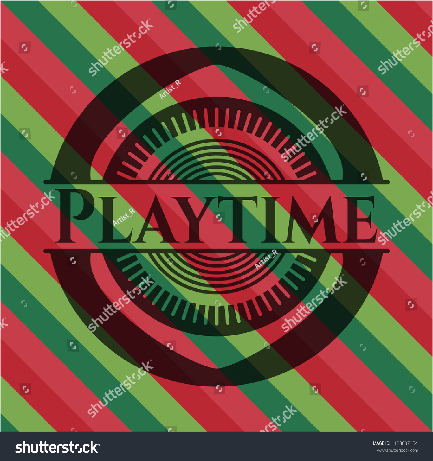 Playtime Christmas Badge Background Stock Vector Royalty