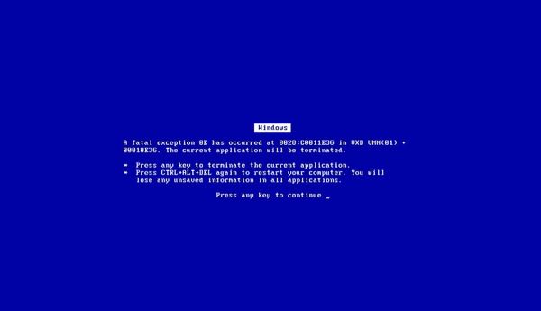 Error Microsoft Windows Blue Screen Of Death Wallpaper