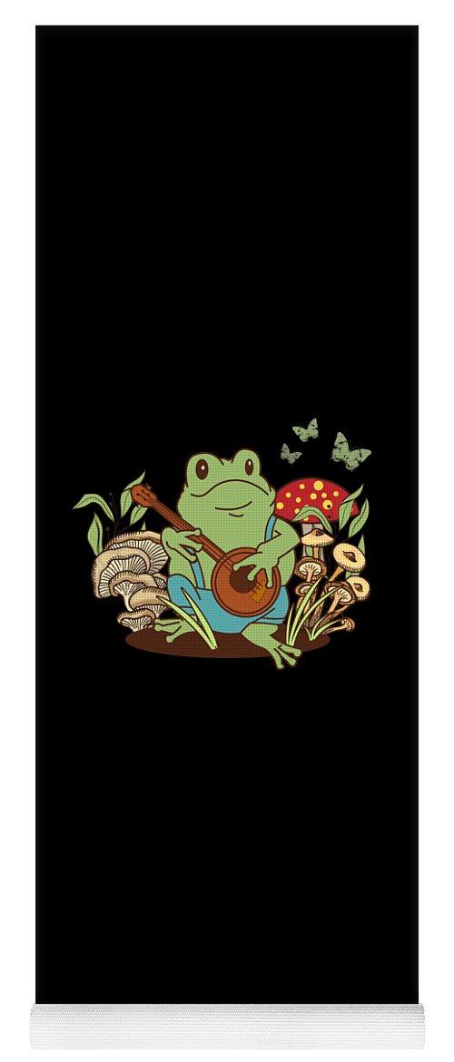 Cottagecore Aesthetic Frog Playing Banjo Yoga Mat By Bastav Fine