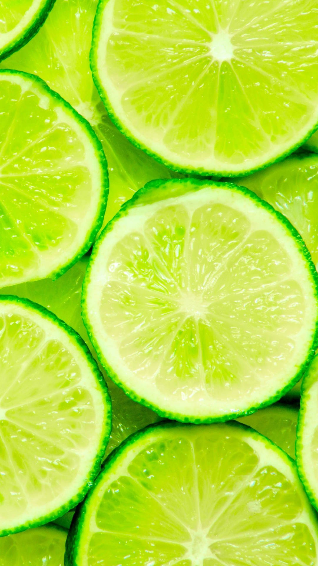 Green Aesthetic Lime Slices Wallpaper