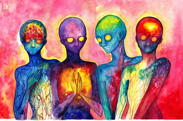 Alien Painting Psychedelic Trippy