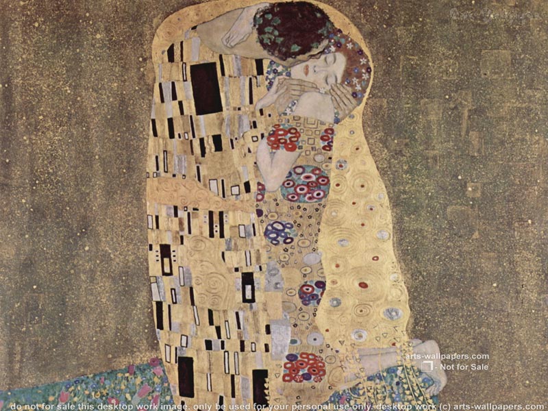 Gustav Klimt The Kiss Wallpaper