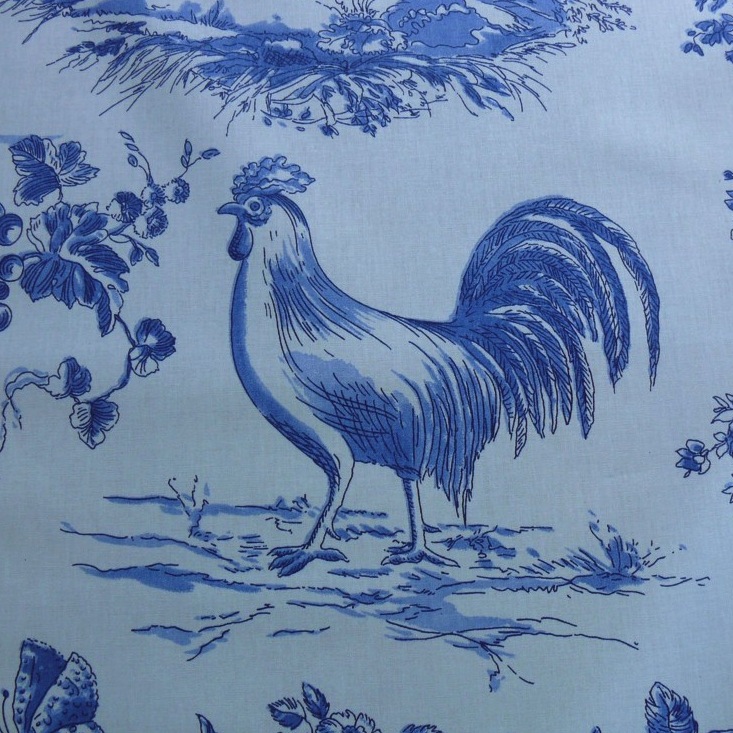 Fabric Kravet Pierre Deux Alverra Toile Print Rooster Blue Bty