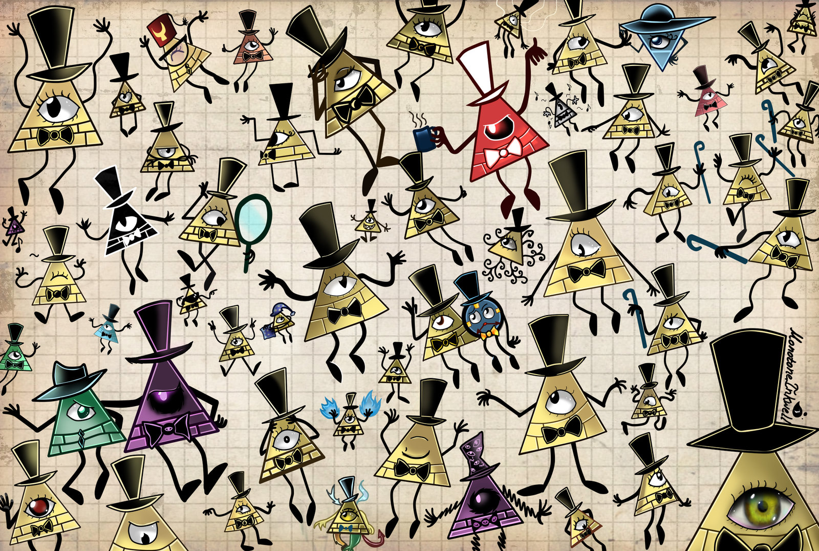 Bill Cipher Overload By Monotoneinkwell