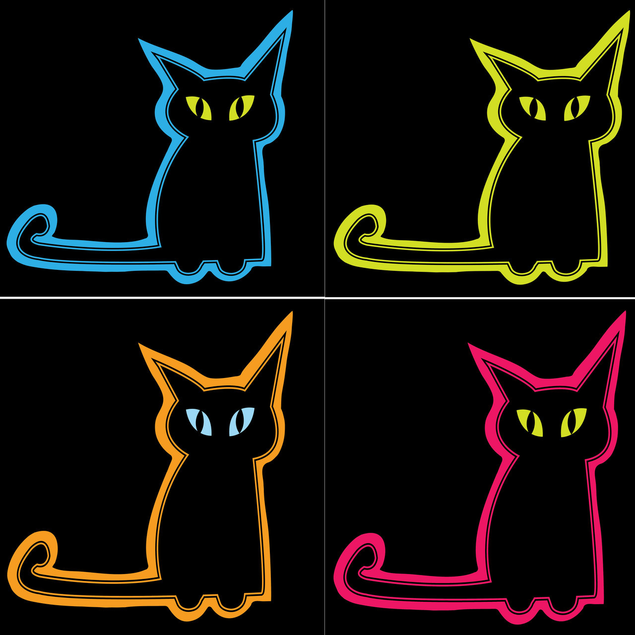 Neon Cats Take By Samanthamuscaria