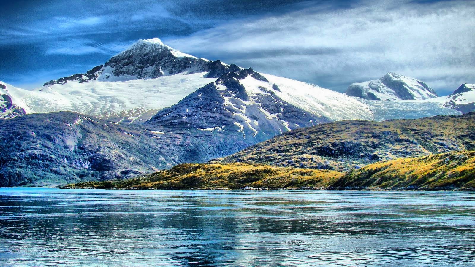 Landscapes White Fuego Sea Straight Snow Ocean Tierra