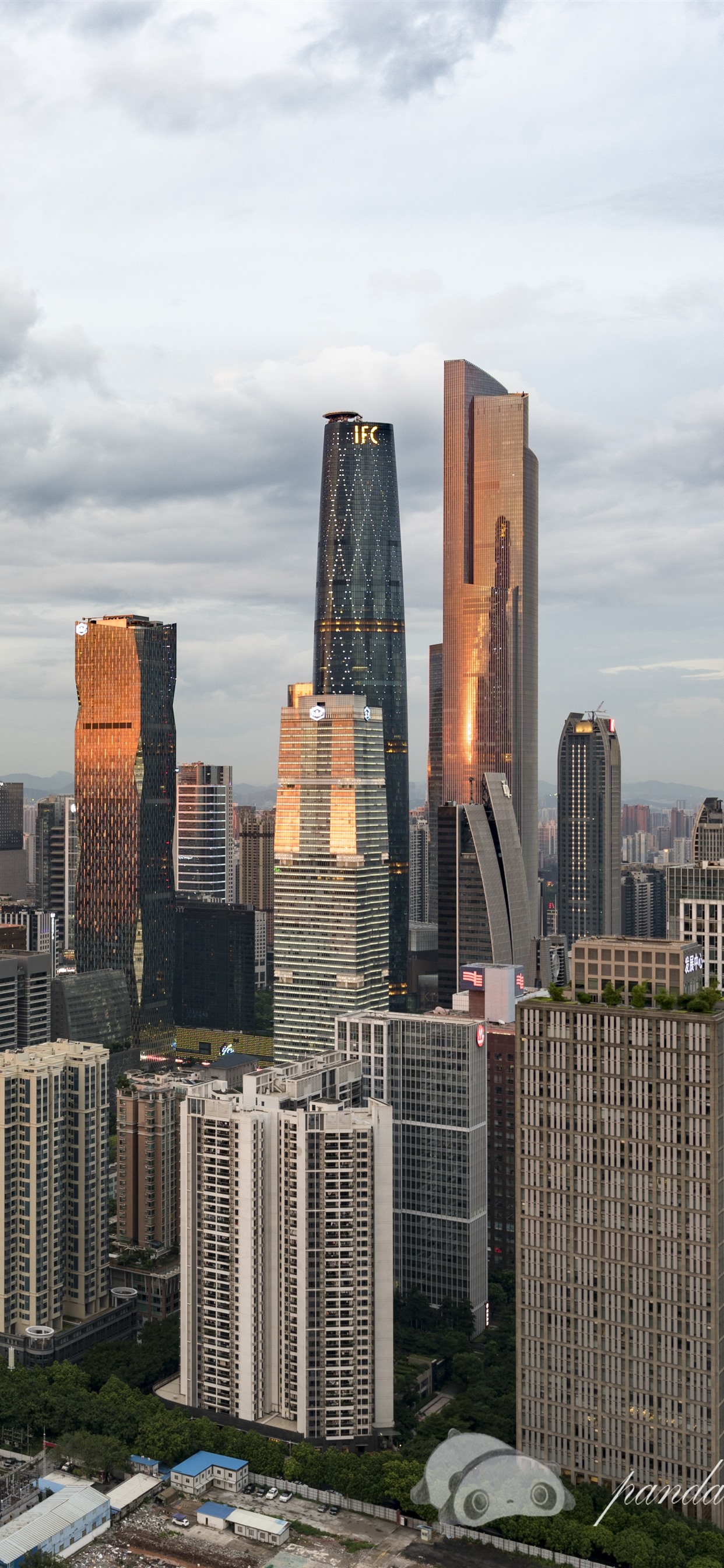 Guangzhou China skyscraper cityscape 1242x2688 iPhone 11 ProXS