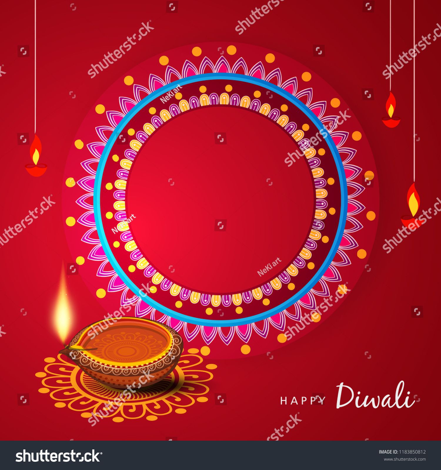 Creative Greeting Card Design For Happy Deepavali Festival