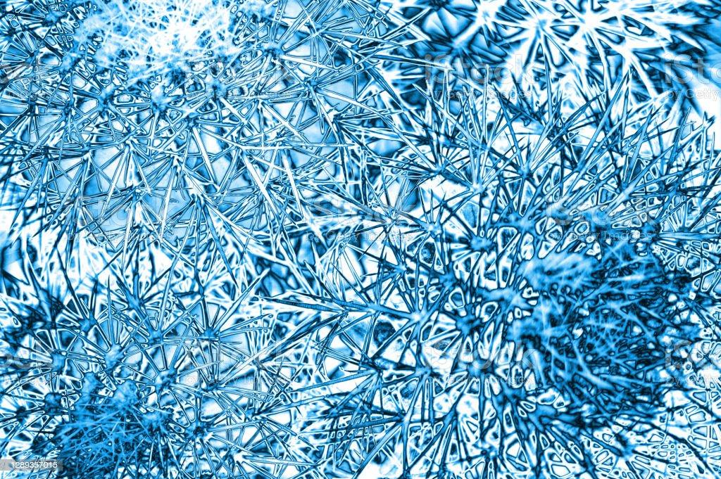 Abstract Blue Ice Prickly Spikes Background Icy Needles Frosty