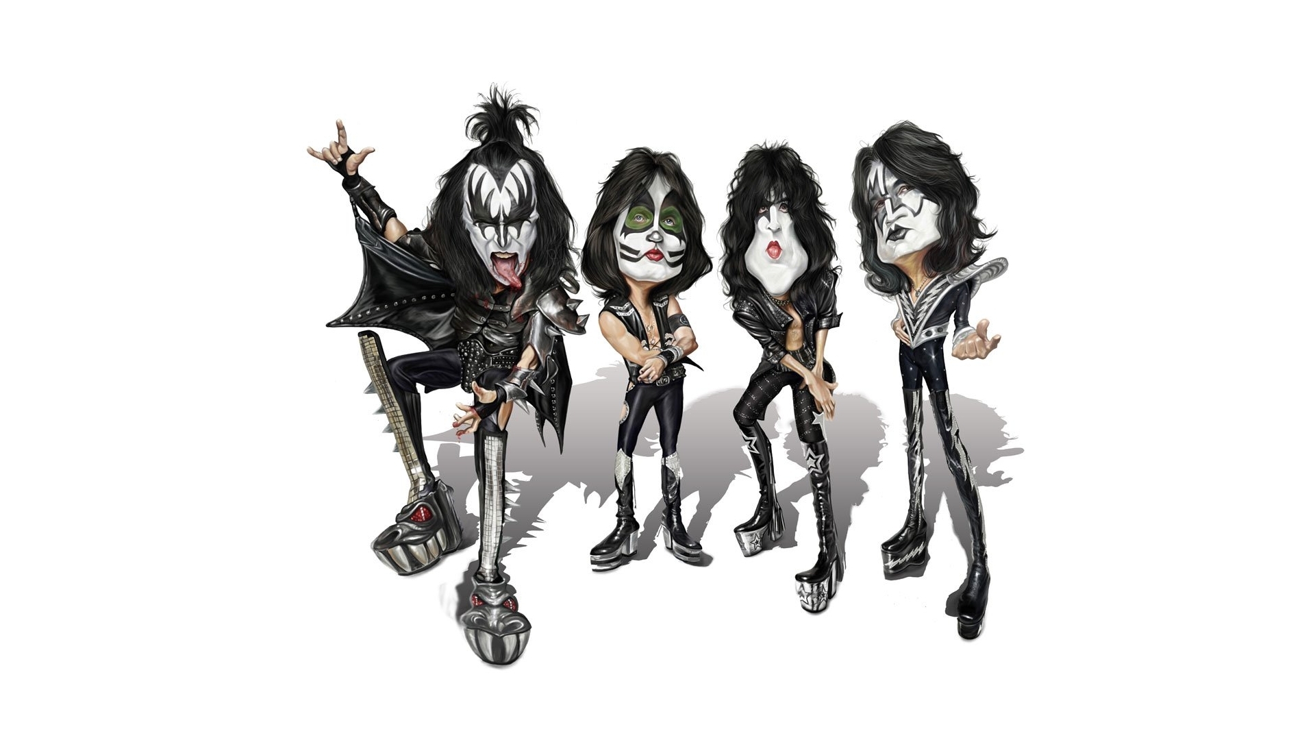 Wallpaper Kiss Band Rock Cartoon Background