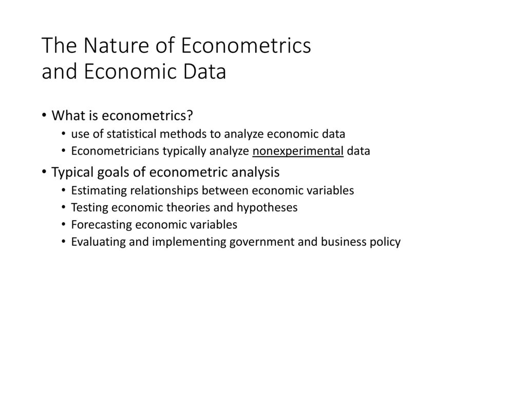 The Nature Of Econometrics And Economic Data Ppt