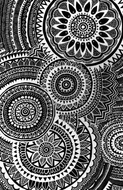 Background Black And White Mandala Wallpaper