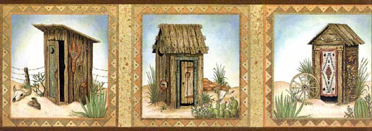 Download Southwestern Outhouse Wallpaper Border Wallpaper Border