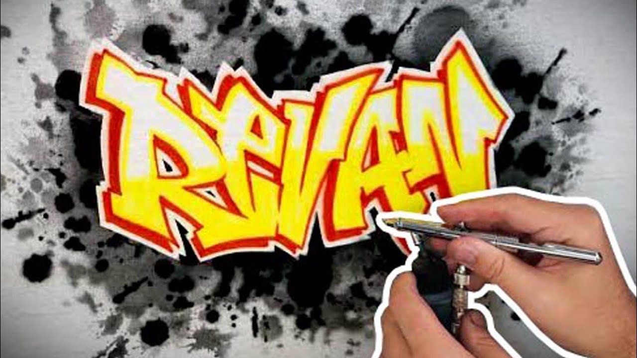Airbrushed Graffiti Name With A Cool Grunge Background
