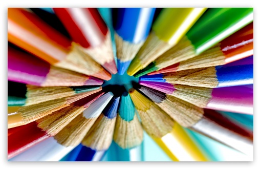 Colored Pencils Circle HD Wallpaper For Standard Fullscreen