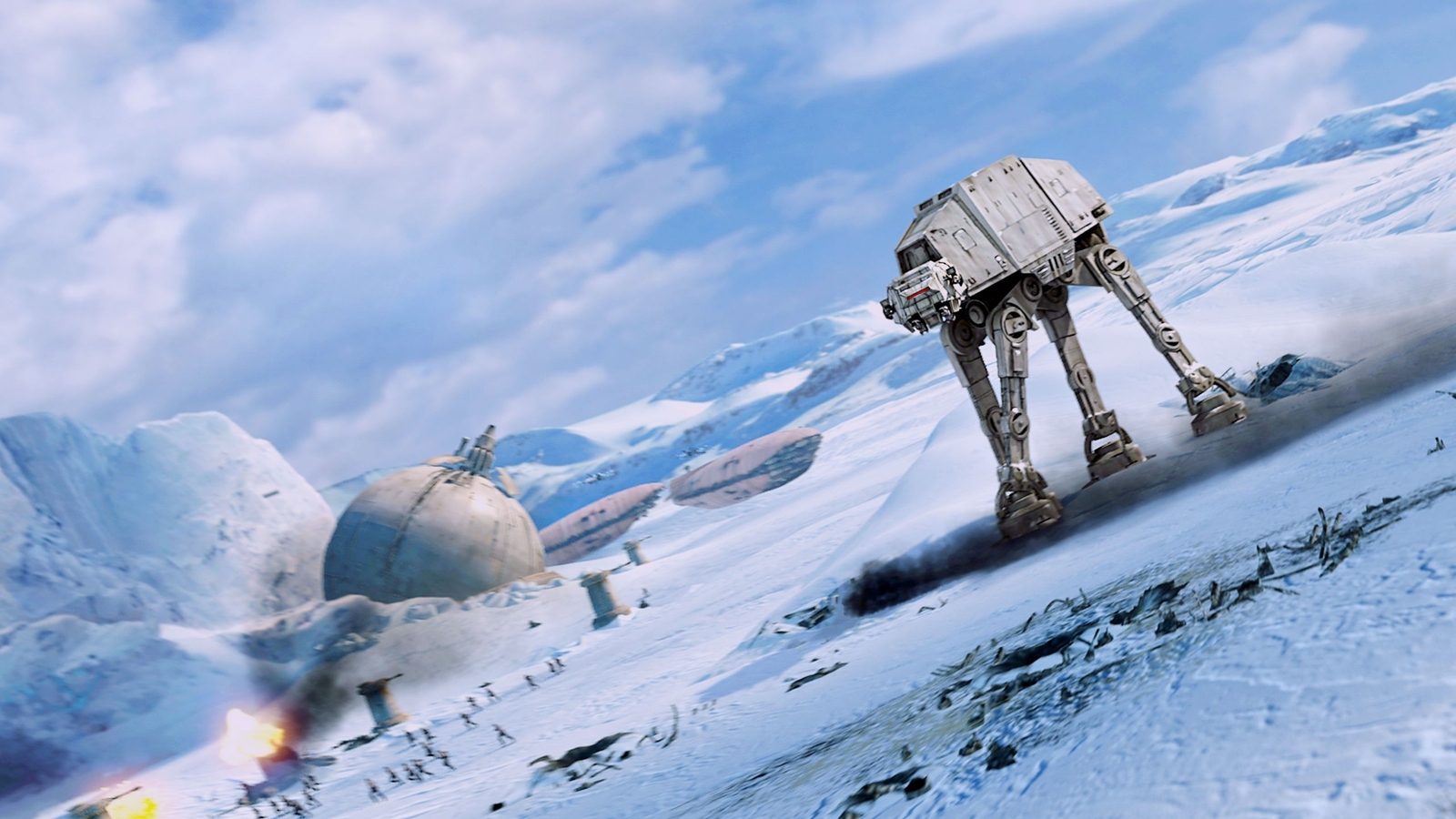 Star wars hoth atat the empire strikes back 1600x900 HD Wallpapers