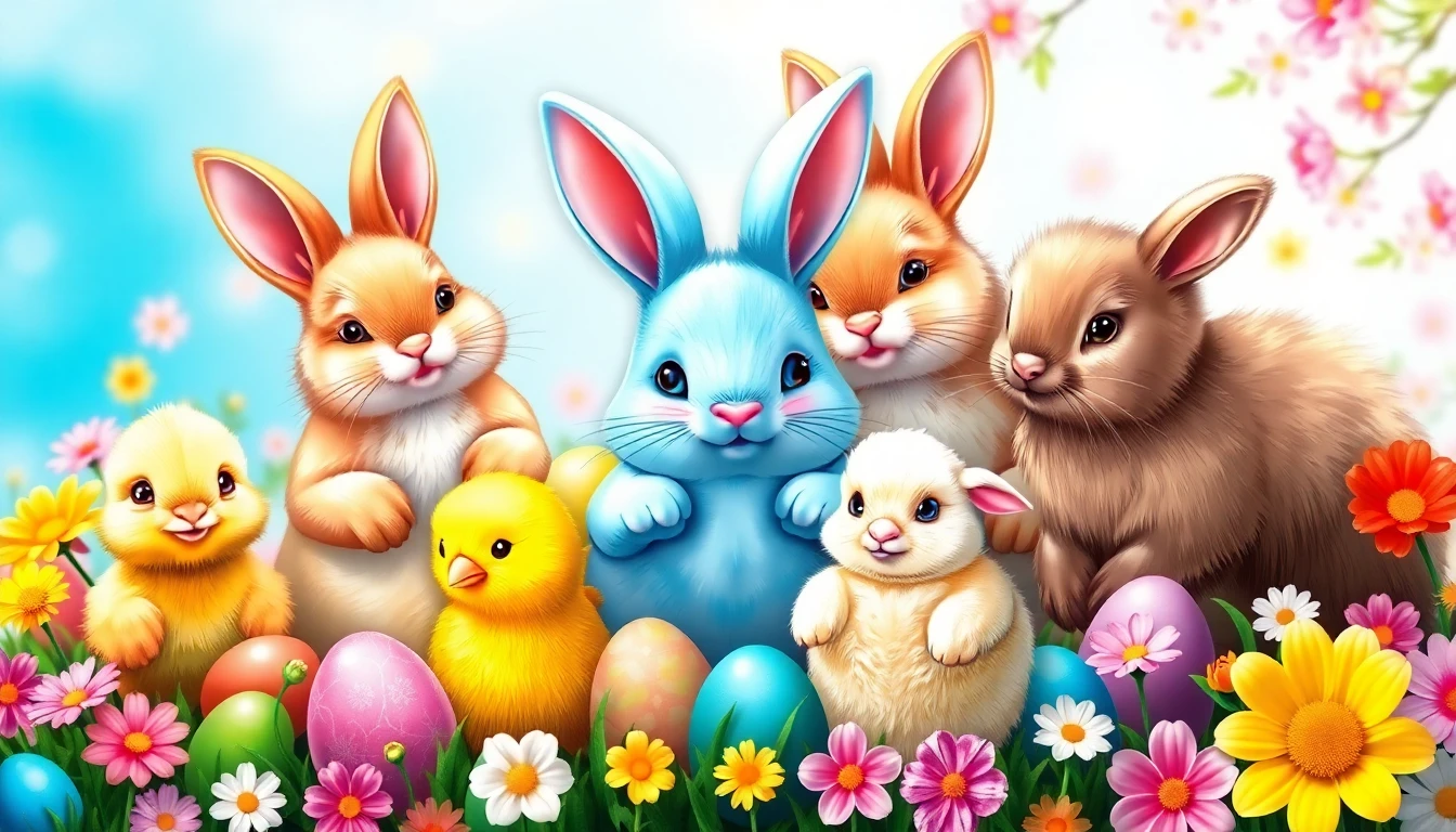 Easter Wallpaper With Cute Animals
