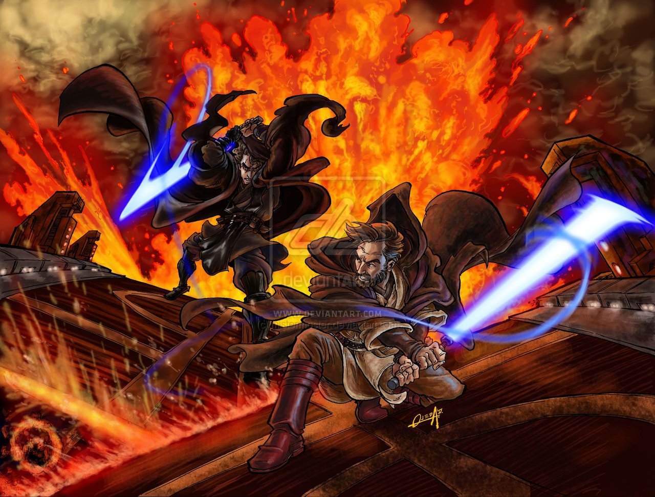 Obi wan vs Anakin by mistermoster on