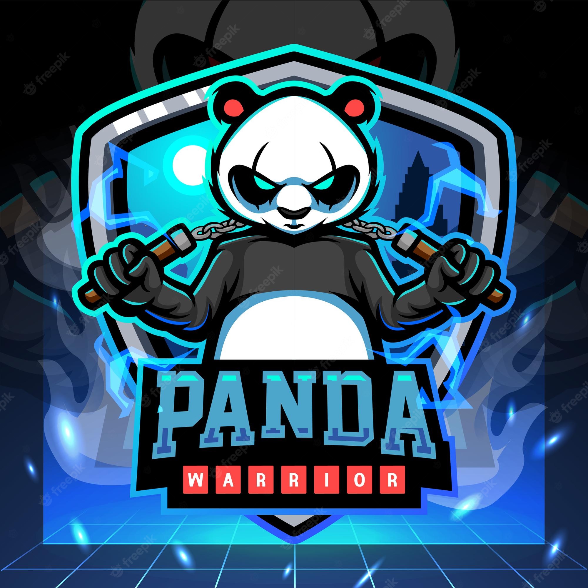 Premium Vector Panda warrior mascot esport logo design