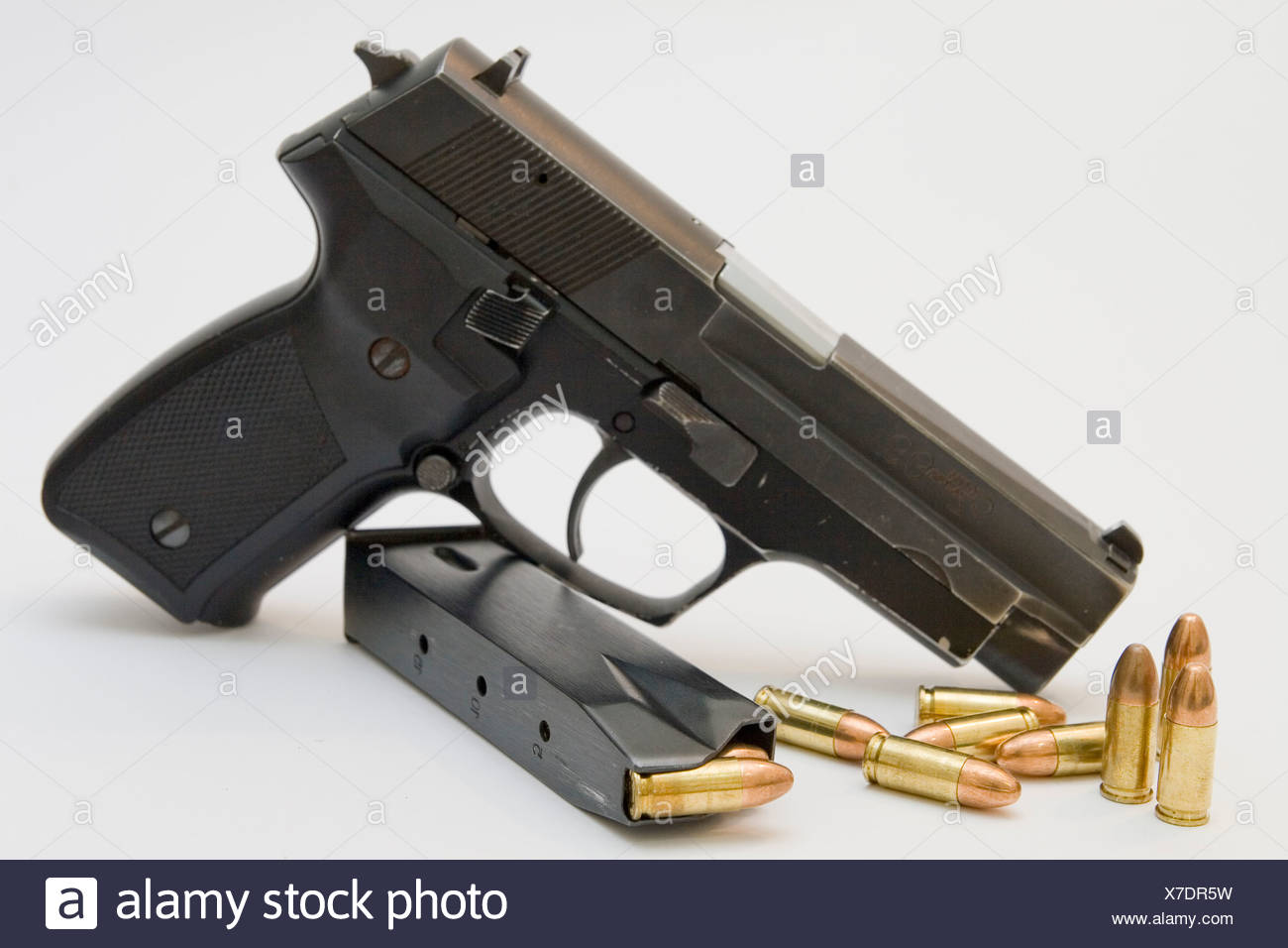A Czech Cz 9mm Parabelum Semi Automatic Hand Gun Bullets And