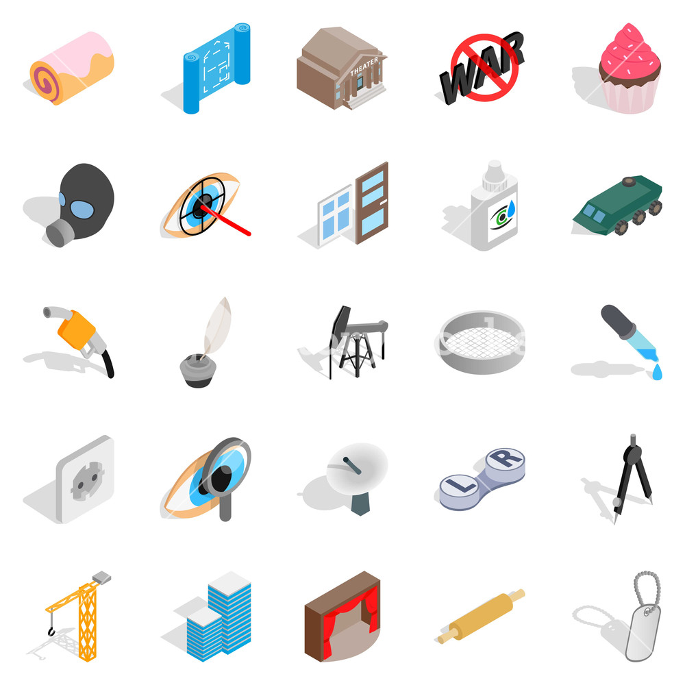 Creature Icons Set Isometric Of Vector For