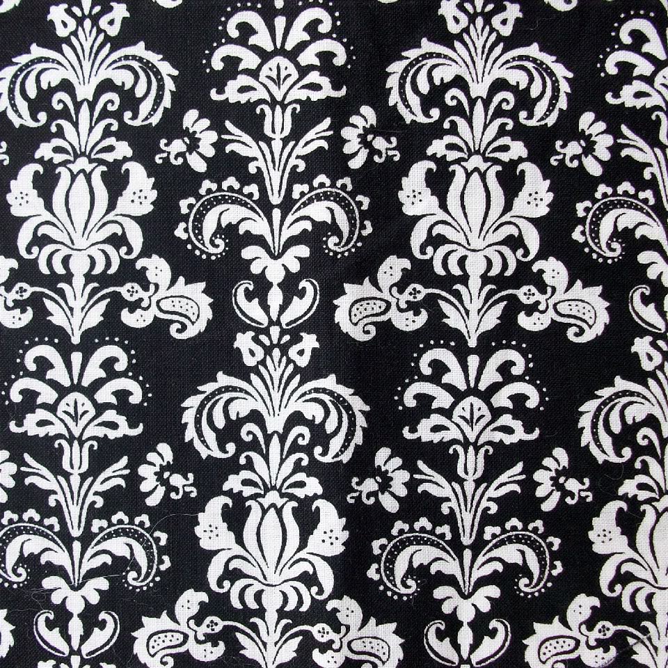Damask Wallpaper Black On White