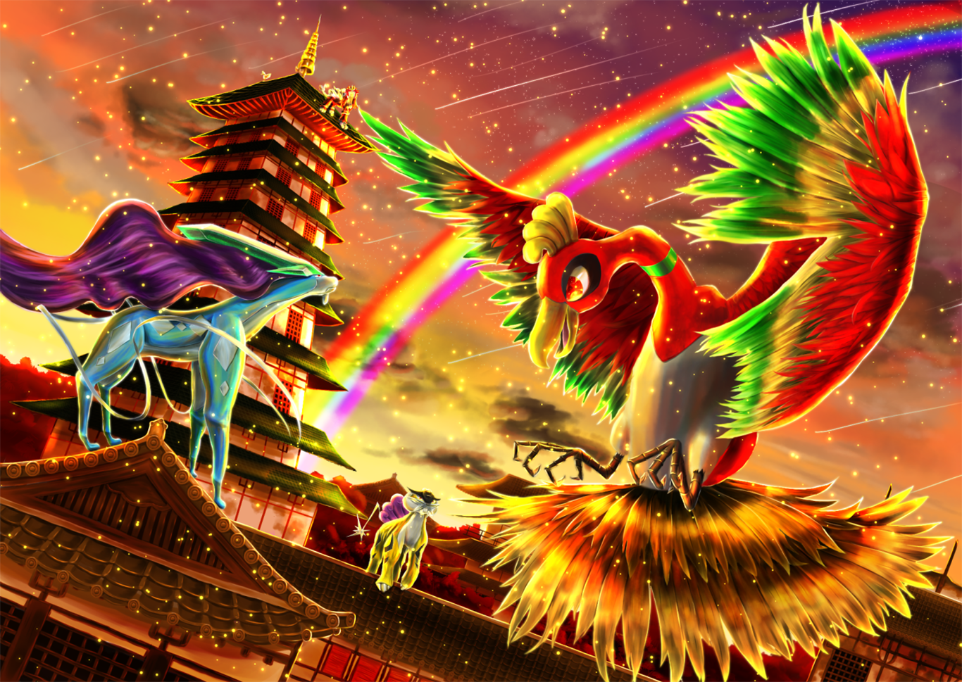 Ho Oh Pok Mon HD Wallpaper Background Image