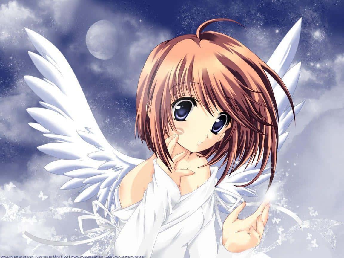 Cute Angel In Japanese Anime Style Wallpaper