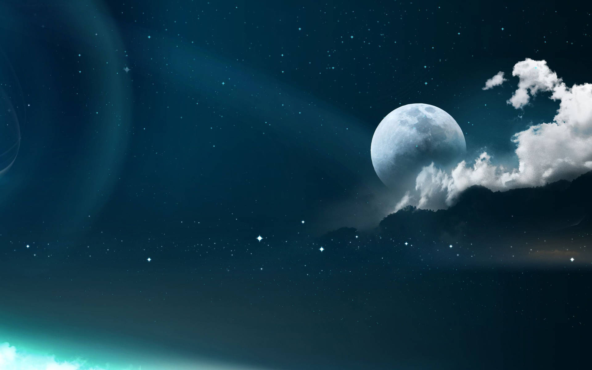 Moon And Stars Wallpaper