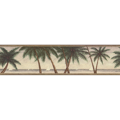 Scenic Palm Tree Wallpaper Border Walmart