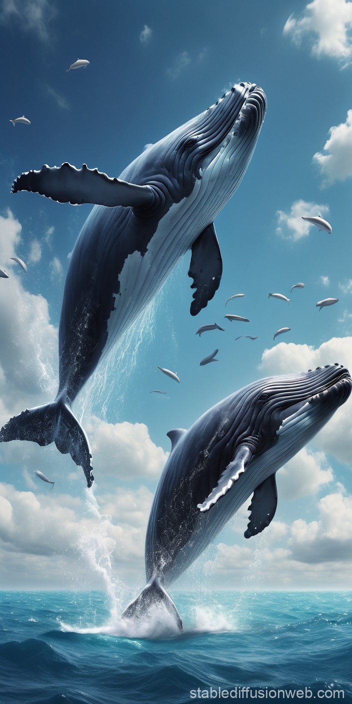 Flying Whales Wallpaper